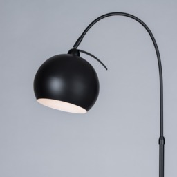 Benson Curved Floor Lamp, Satin Black - thumbnail 6