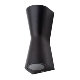 Melby Outdoor Egg Timer Style LED Up and Down Wall Light, Black - thumbnail 1