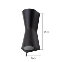 Melby Outdoor Egg Timer Style LED Up and Down Wall Light, Black - thumbnail 7
