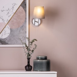 Mira Wall Light with Grey Shade, Chrome - thumbnail 3