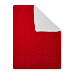 Checkerboard Throw with Sherpa, Red - thumbnail 3