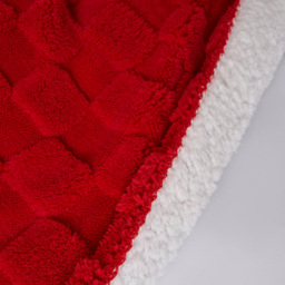Checkerboard Throw with Sherpa, Red - thumbnail 4