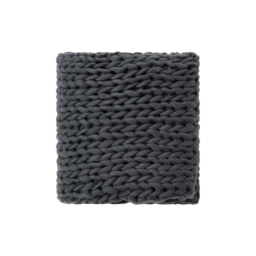 Chunky Cable Knit Throw, Grey - thumbnail 3