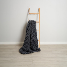 Chunky Cable Knit Throw, Grey