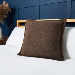 Boucle Cushion with Flange Edge, Mushroom