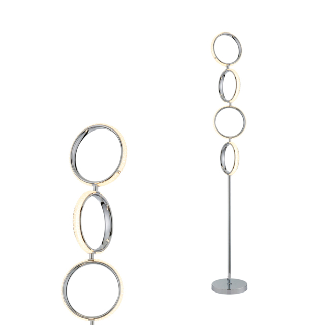 Lena Ring LED Floor Lamp, Chrome - image 1