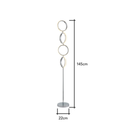 Lena Ring LED Floor Lamp, Chrome - thumbnail 8