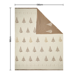 Christmas Tree Reversible Throw, Natural and Beige - thumbnail 5
