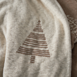 Christmas Tree Reversible Throw, Natural and Beige - thumbnail 4