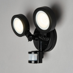 Ernie Adjustable Outdoor LED Flood Light with PIR Sensor, Black - thumbnail 4