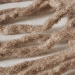 Mohair Tassel Throw, Taupe - thumbnail 4