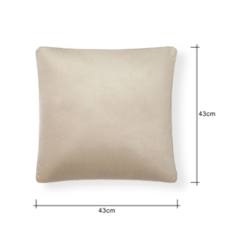 Small Velour Piped Cushion, Natural - thumbnail 5