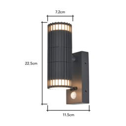 Zeb Outdoor Up and Down Wall Light with PIR Sensor, Anthracite - thumbnail 7