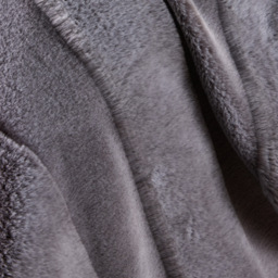 Faux Fur Stripe Cut Throw, Grey - thumbnail 4