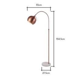 Benson Curved Floor Lamp, Copper - thumbnail 8