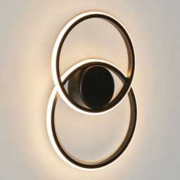 Pei Rings LED Ceiling or Wall Light, Satin Black - thumbnail 4