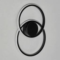 Pei Rings LED Ceiling or Wall Light, Satin Black - thumbnail 5