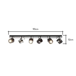 Lucas Ceiling Spotlight Bar, Black Chrome - thumbnail 7