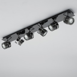 Lucas Ceiling Spotlight Bar, Black Chrome - thumbnail 5