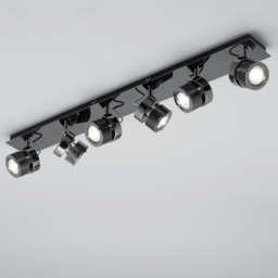 Lucas Ceiling Spotlight Bar, Black Chrome - thumbnail 4