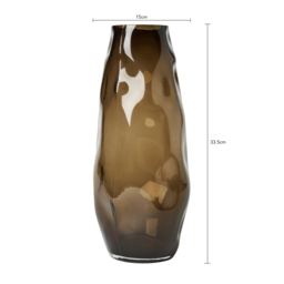 Large Ombre Smoked Glass Vase, Smoke - thumbnail 7