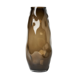Large Ombre Smoked Glass Vase, Smoke - thumbnail 1
