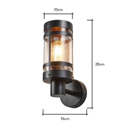 Malone Outdoor Wall Light with Brass Mesh, Black - thumbnail 7