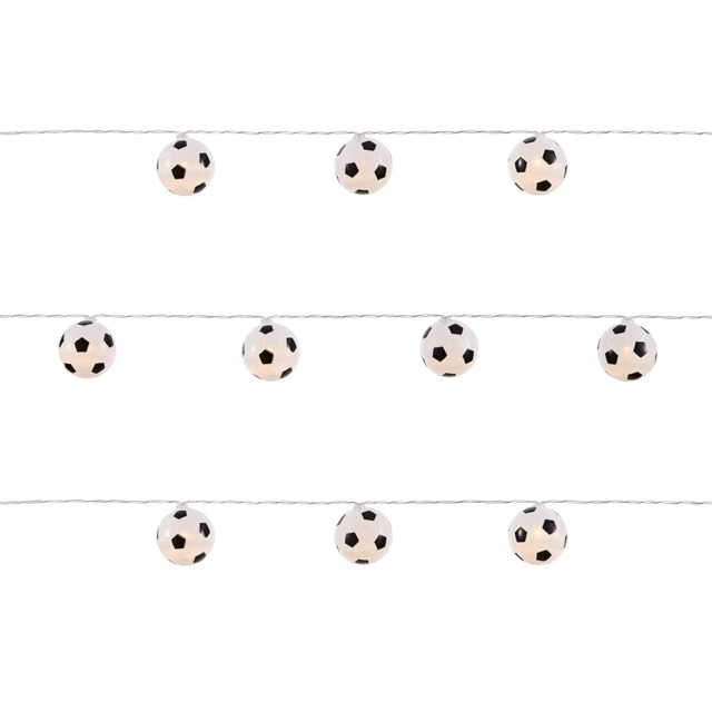 Glow LED Football String Lights, Black & White - image 1