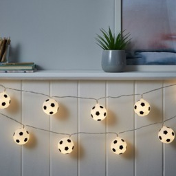 Glow LED Football String Lights, Black & White - thumbnail 3