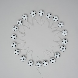 Glow LED Football String Lights, Black & White - thumbnail 5