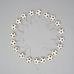 Glow LED Football String Lights, Black & White - thumbnail 4