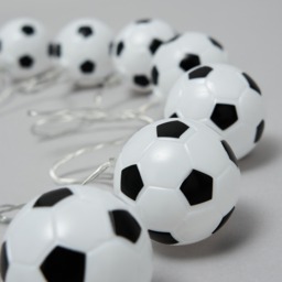 Glow LED Football String Lights, Black & White - thumbnail 6