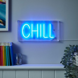 Glow LED Chill Acrylic Neon Style Light Box, Blue - thumbnail 3