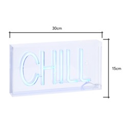 Glow LED Chill Acrylic Neon Style Light Box, Blue - thumbnail 7