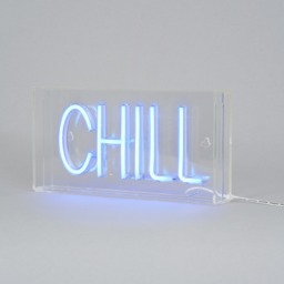 Glow LED Chill Acrylic Neon Style Light Box, Blue - thumbnail 4