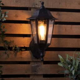 Ferris Outdoor Polycarbonate Wall Lantern, Black - thumbnail 3