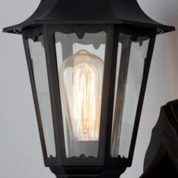 Ferris Outdoor Polycarbonate Wall Lantern, Black - thumbnail 6