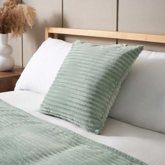 Luxury Ribbon Velvet Cushion, Silt Green - image 1