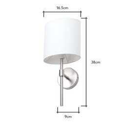 Oz Wall Light, Satin Chrome - thumbnail 7