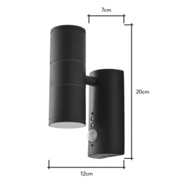 Delting Up and Down Outdoor Wall Light with PIR Sensor, Anthracite - thumbnail 7