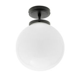 Douro Bathroom Globe Ceiling Light, Matte Black - thumbnail 1