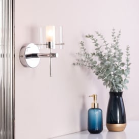 Jean Single Bathroom Wall Light, Chrome - thumbnail 2
