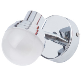 Maura Bathroom LED Mini Globe Wall Light, Chrome - thumbnail 1