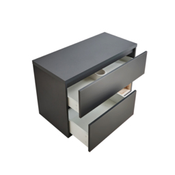 Black Grey 1000mm Wall Hung Open Shelf Vanity Unit Milano Bexley - thumbnail 6