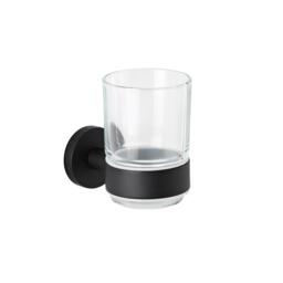 Milano Nero - Black Modern Wall Hung Tumbler with Holder