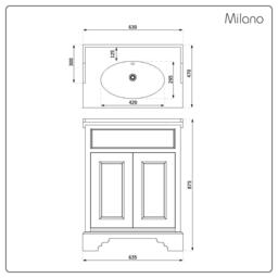Pastel Green Traditional 630mm Floor Standing Basin Vanity Unit with Oil Rubbed Bronze Classic Bar Handle Milano Thornton - thumbnail 8
