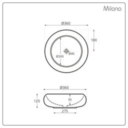 800mm Black Grey Wall Hung Vanity Unit with Round Graphite Countertop Basin - Milano Bexley - thumbnail 5