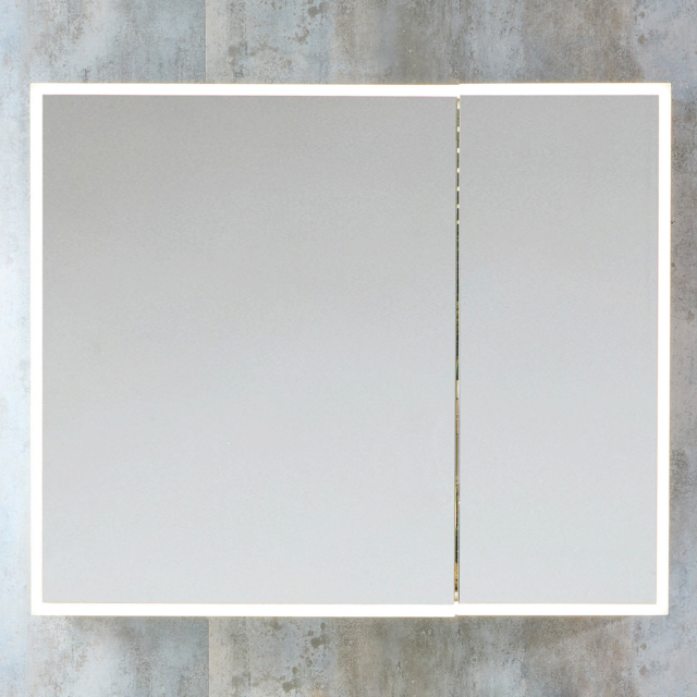 Milano Amelia - Modern LED Mirrored Cabinet - 900mm x 750mm