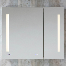 Milano Ossa - Modern LED Anti-Fog LED Mirrored Cabinet - 900mm x 750mm