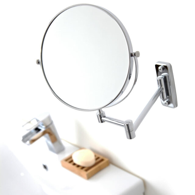 Milano Mirage - Modern Wall Mounted Shaving Mirror - Chrome